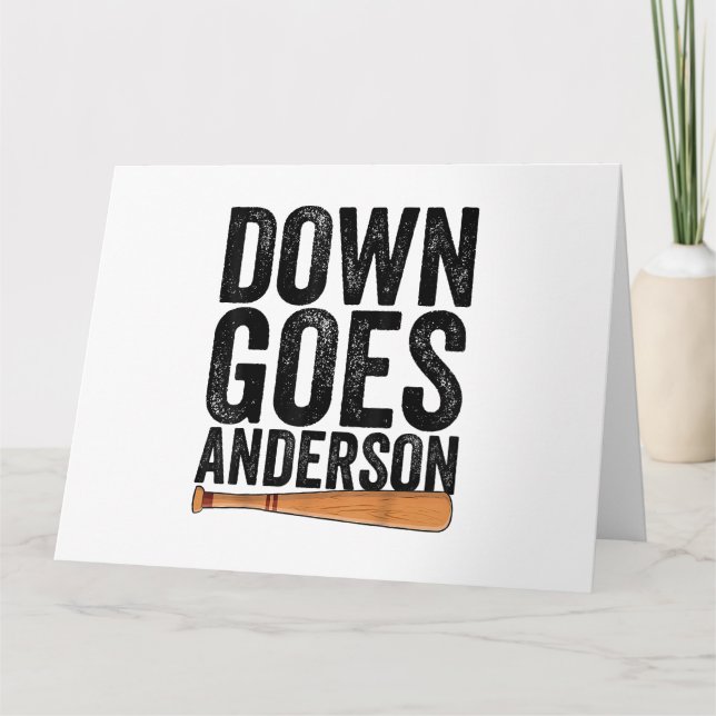Tarjeta DOWN GOES ANDERSON FUNNY BASEBALL regalo ANDERSON (Anverso)