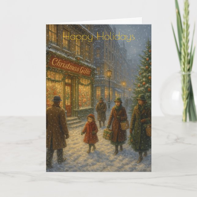 Tarjeta Downtown Big City Christmas Custom Christmas Card (Anverso)