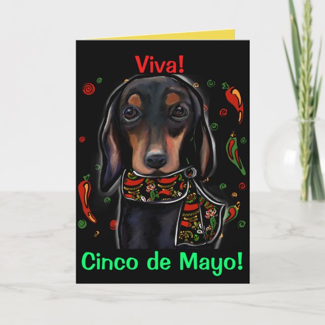 Tarjeta Doxie Cinco de Mayo (Anverso)