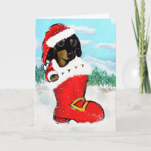 Tarjeta Doxie Santa