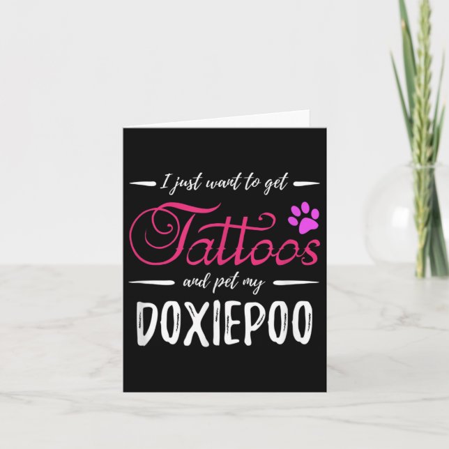 Tarjeta Doxiepoo Perro amante Tattoo Divertido perro Mamá  (Anverso)
