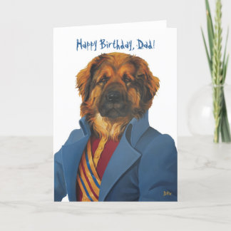 Tarjeta ¡DR066 leonberger, feliz cumpleaños, papá!