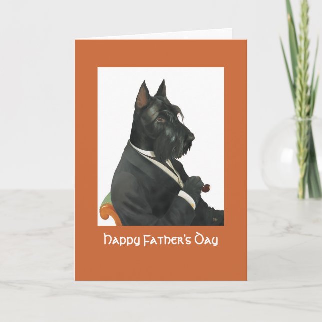 Tarjeta DR094 escocés Terrier, el día de padre feliz (Anverso)