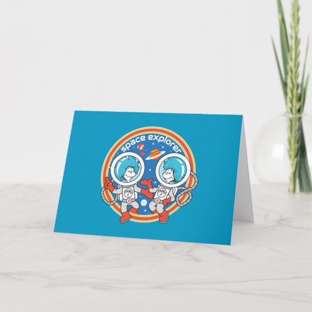 Tarjeta Dr. Seuss | Cadet One Cadet Two Space Explorer (Anverso)