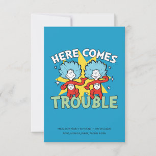 Tarjeta Dr. Seuss   Cosa Uno Cosa Dos Aquí Viene el Proble