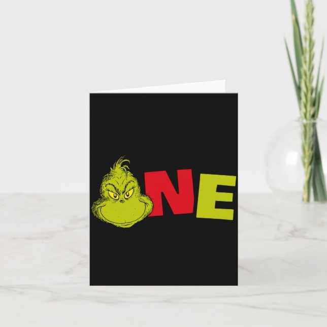 Tarjeta Dr Seuss First Birthday One Baby  (Anverso)