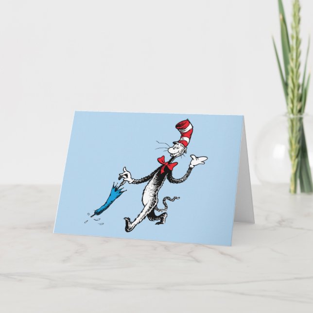 Tarjeta Dr. Seuss | Gato en la caminata del paraguas Gorra (Anverso)