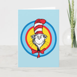 Tarjeta Dr. Seuss   Gráfico de la cabeza del gato en el so