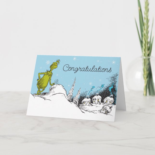 Tarjeta Dr. Seuss | Grinch Felicitaciones de bebé de invie (Anverso)