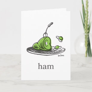 Tarjeta Dr. Seuss   Huevos verdes con jamón