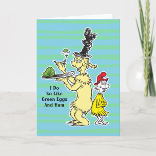 Tarjeta Dr. Seuss   Huevos verdes con jamón   Amigo y Sam-