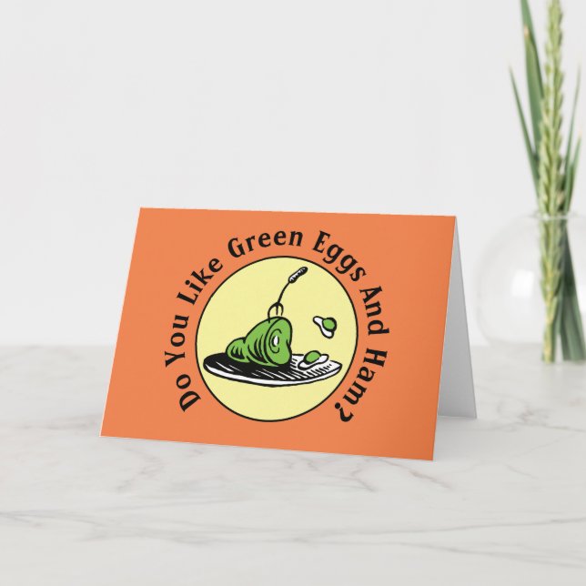 Tarjeta Dr. Seuss | Huevos Verdes con Jamón Icono (Anverso)