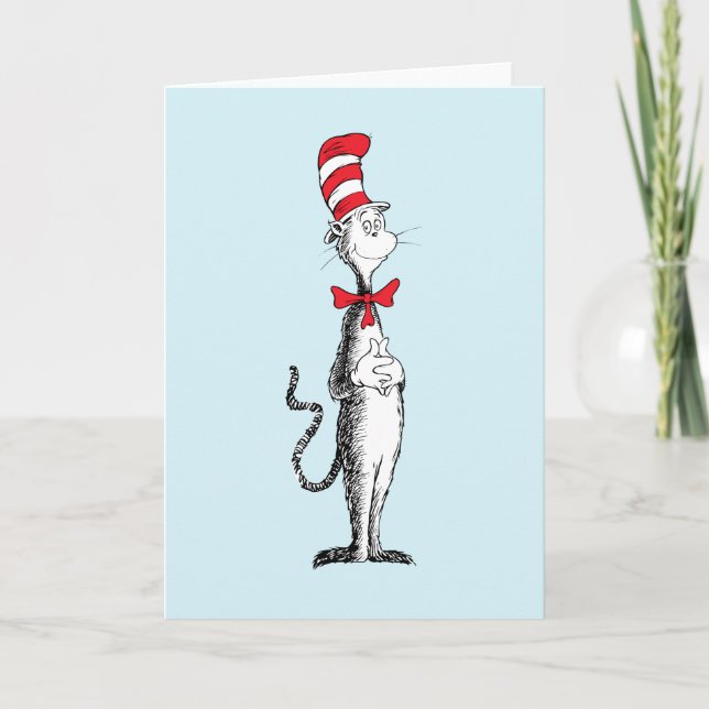 Tarjeta Dr. Seuss I Cat in the Hat de Pie (Anverso)