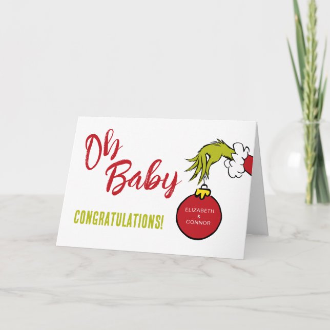 Tarjeta Dr. Seuss | Oh Baby Grinch Baby Felicitaciones (Anverso)