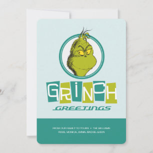 Tarjeta Dr. Seuss Saludos de Grinch