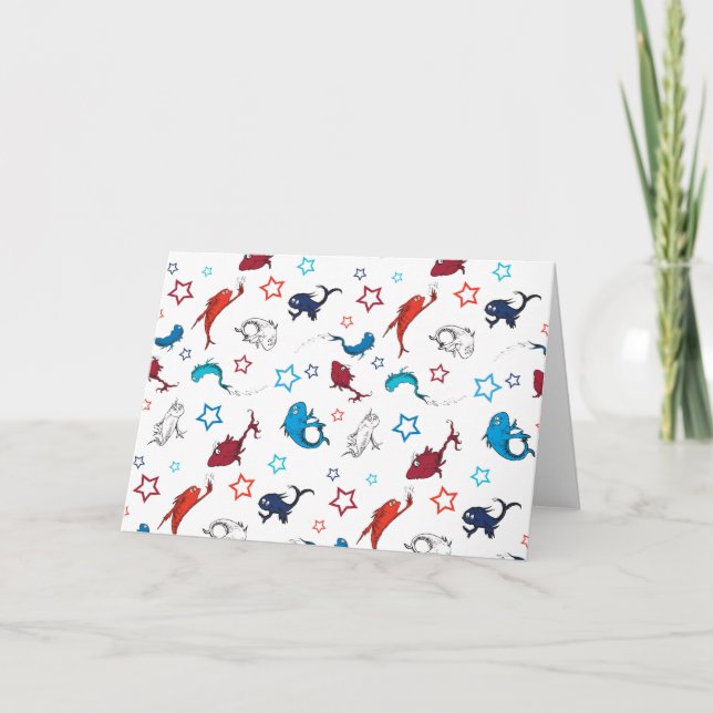 Tarjeta Dr. Seuss | Un patrón de estrella de peces de dos  (Anverso)
