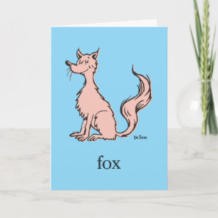 Tarjeta Dr. Seuss   Zorro Rosa