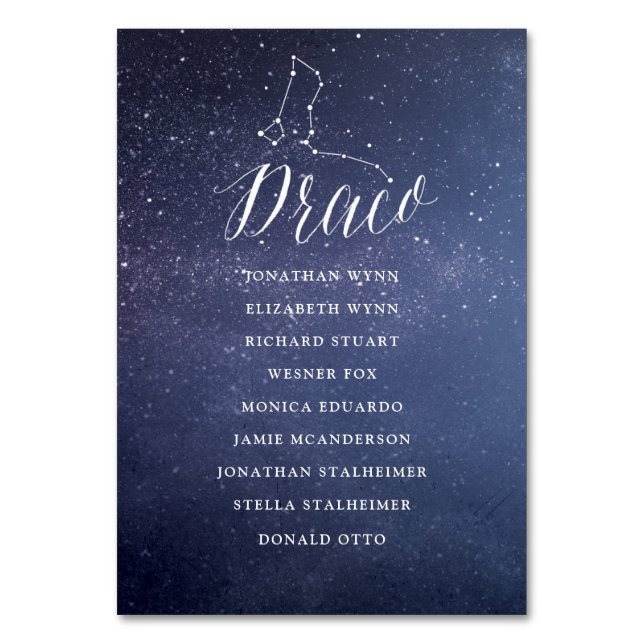Tarjeta Draco de la carta de asientos del Boda de  (Anverso)