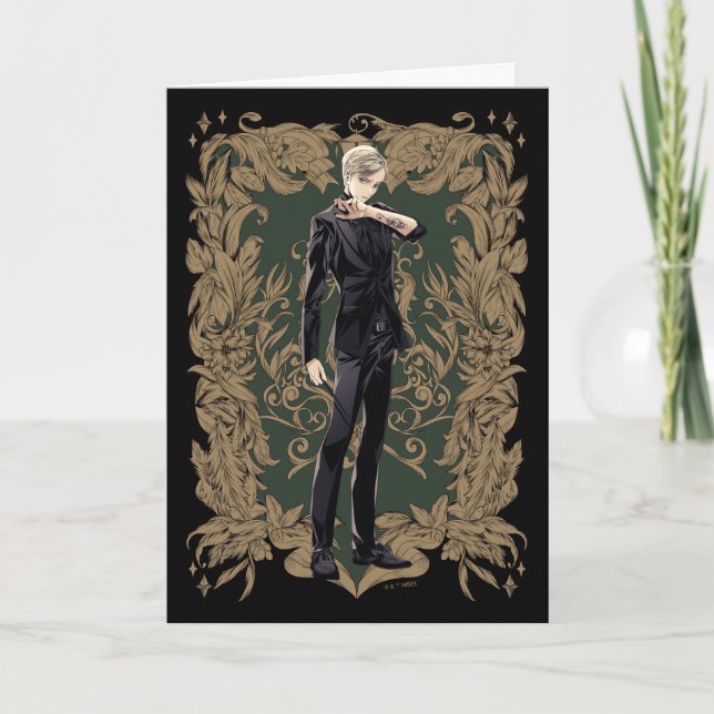 Tarjeta Draco Malfoy Marco Adornado Anime (Anverso)