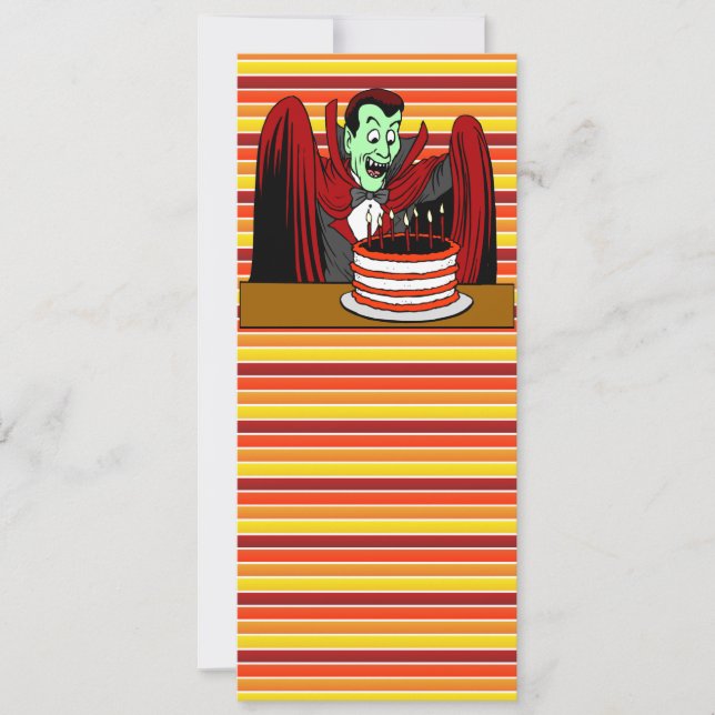 Tarjeta Drácula Personalizado de vampiros Halloween cumple (Anverso)