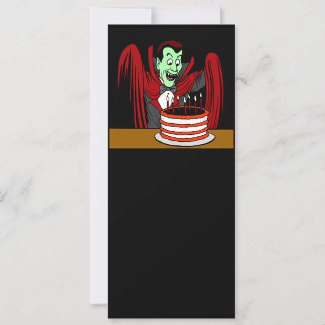 Tarjeta Drácula Vampire Halloween Cumpleaños (Anverso)