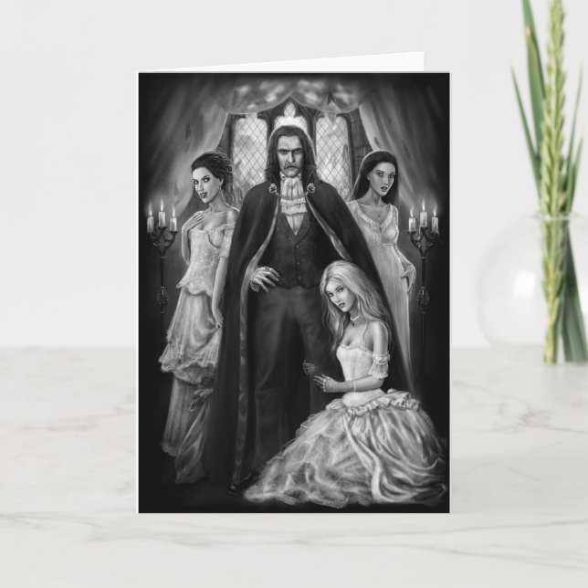 Tarjeta Drácula y sus señoras (Anverso)