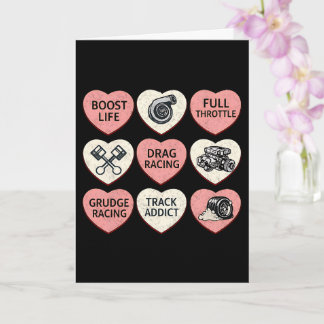 Tarjeta Drag Racing Valentine Candy Hearts