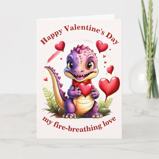 Tarjeta Dragón Adorable de San Valentín Dragón Adorable co (Anverso)