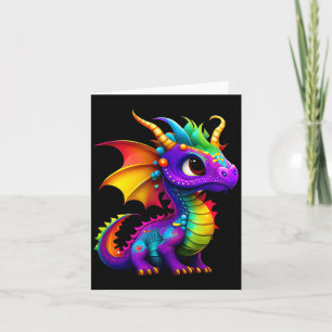 Tarjeta Dragón Arcoíris Lindo - Hombres Mujeres Adolescent