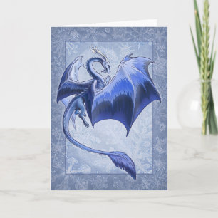 Tarjeta Dragón azul del arte de la naturaleza de la fantas