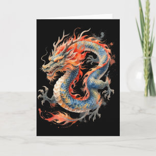 Tarjeta Dragón Chino Mitología Asiática Zodiaco 