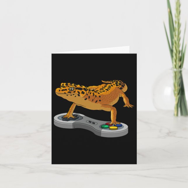 Tarjeta Dragón con barba Leopard Gecko Gift Niños Jugadore (Anverso)