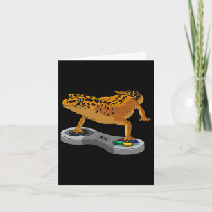 Tarjeta Dragón con barba Leopard Gecko Gift Niños Jugadore