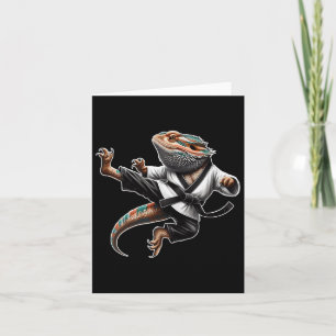 Tarjeta Dragón con barba Patas Voladoras Karate Samurai Ni