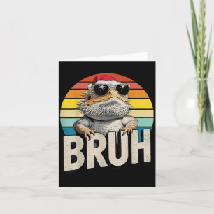 Tarjeta Dragón con barba Santa Navidades Bruh Retro Lizard
