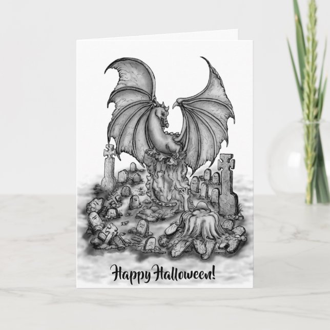 Tarjeta Dragón con zombi (Anverso)