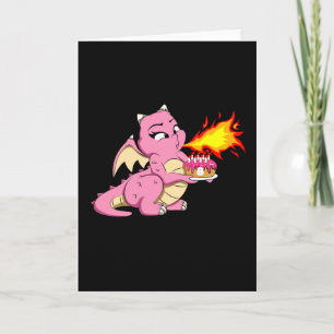 Tarjeta DRAGON CUTÓN DÍA DE NACIMIENTO 8 8 Chica de cumple