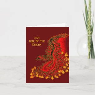 Tarjeta Dragón De China, 2024 Año Del Dragón
