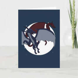 Tarjeta Dragón de Fantasía Mitológica Ascendida Luna en Bl