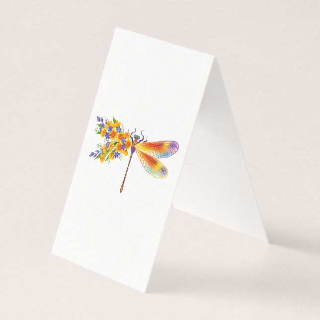 Tarjeta Dragón de flores amarillas (Reverso)