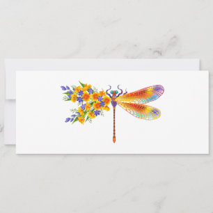 Tarjeta Dragón de flores amarillas