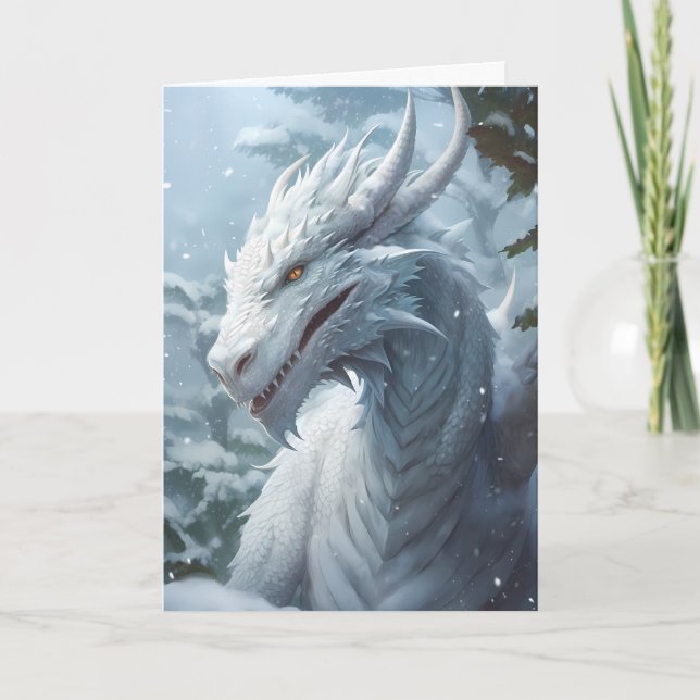 Tarjeta Dragón de invierno de nieve (Anverso)