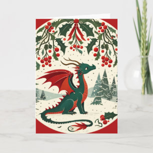 Tarjeta Dragón de Navidad