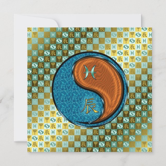 Tarjeta Dragón de Pisces y Madera (Anverso)