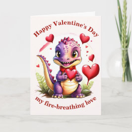 Tarjeta Dragón de San Valentín Adorable Tragón Amocionado