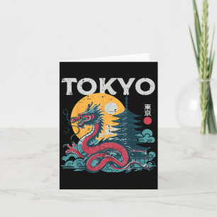 Tarjeta Dragón de Tokio Vintage Mujeres Asiáticas Japonesa