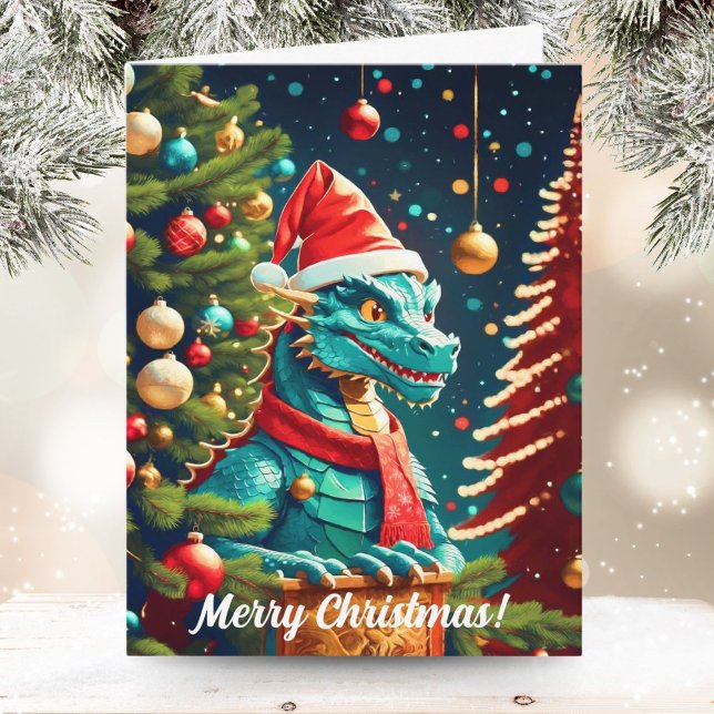 Tarjeta Dragón De Vintage En Navidades Ai (Subido por el creador)