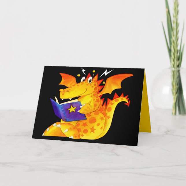 Tarjeta Dragón divertido de encargo del bebé del niño (Anverso)