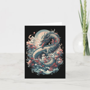 Tarjeta Dragón estético japonés arte japonés japonés tatua