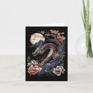 Tarjeta Dragón estético japonés arte japonés japonés tatua